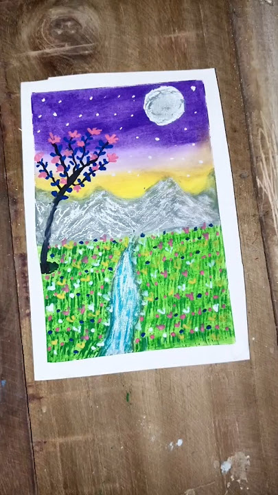 How to draw background scenery with oil paints colours easy for beginners #trend #art #viralvideo