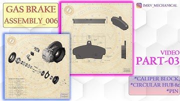 ASM_006- Gas Brake Design-  Part-03- Caliper block, Circular hub & Pin |SOLIWORKS TUTORIAL|