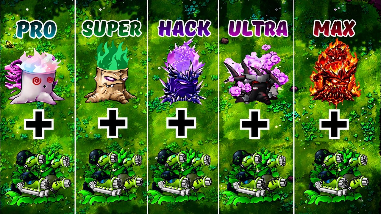 PVZ Fusion 3.6.1 Challenge!! Team Gatling Pea VS Torchwood VS Obsidian ...