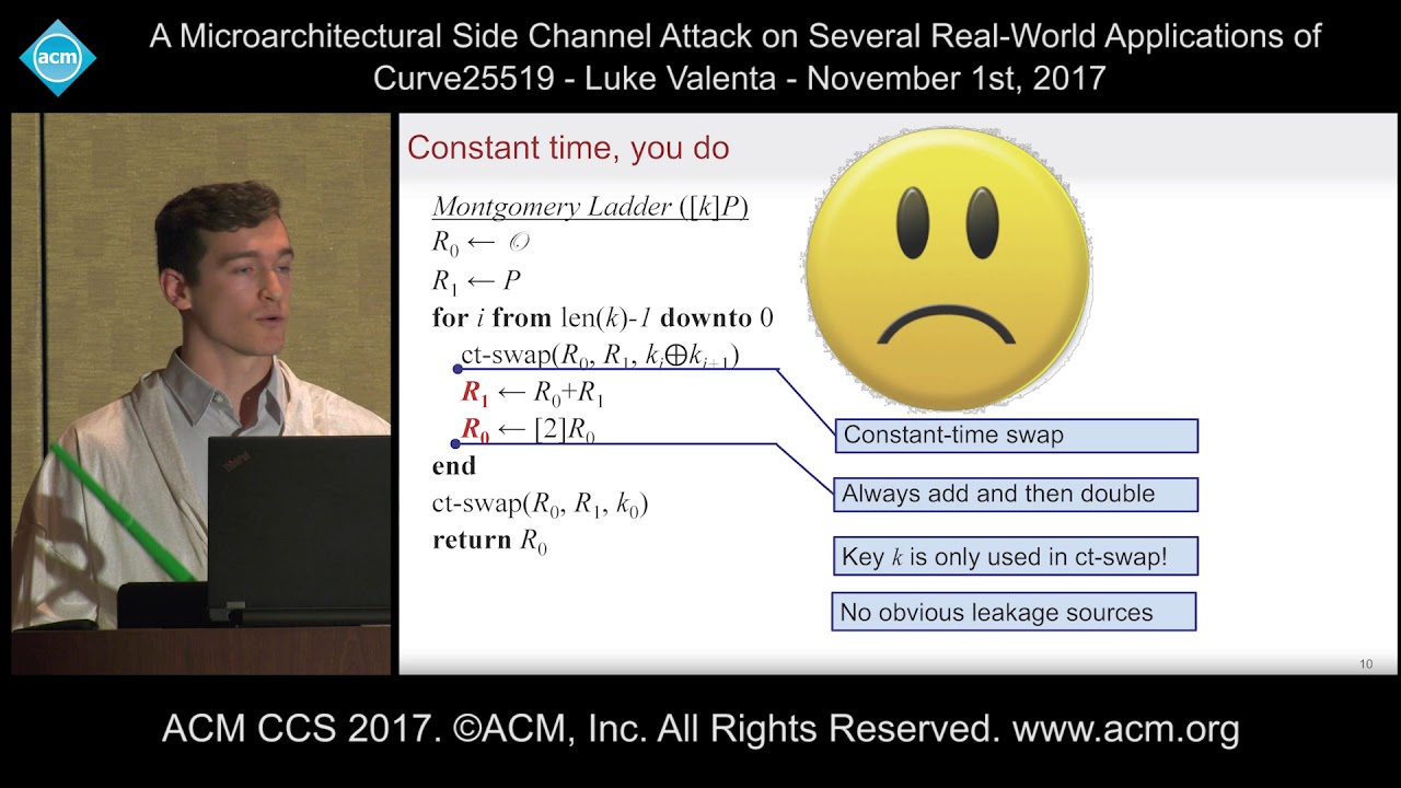 ACM CCS 2017   Luke Valenta   Microarchitectural Side Channel Attack Curve25519