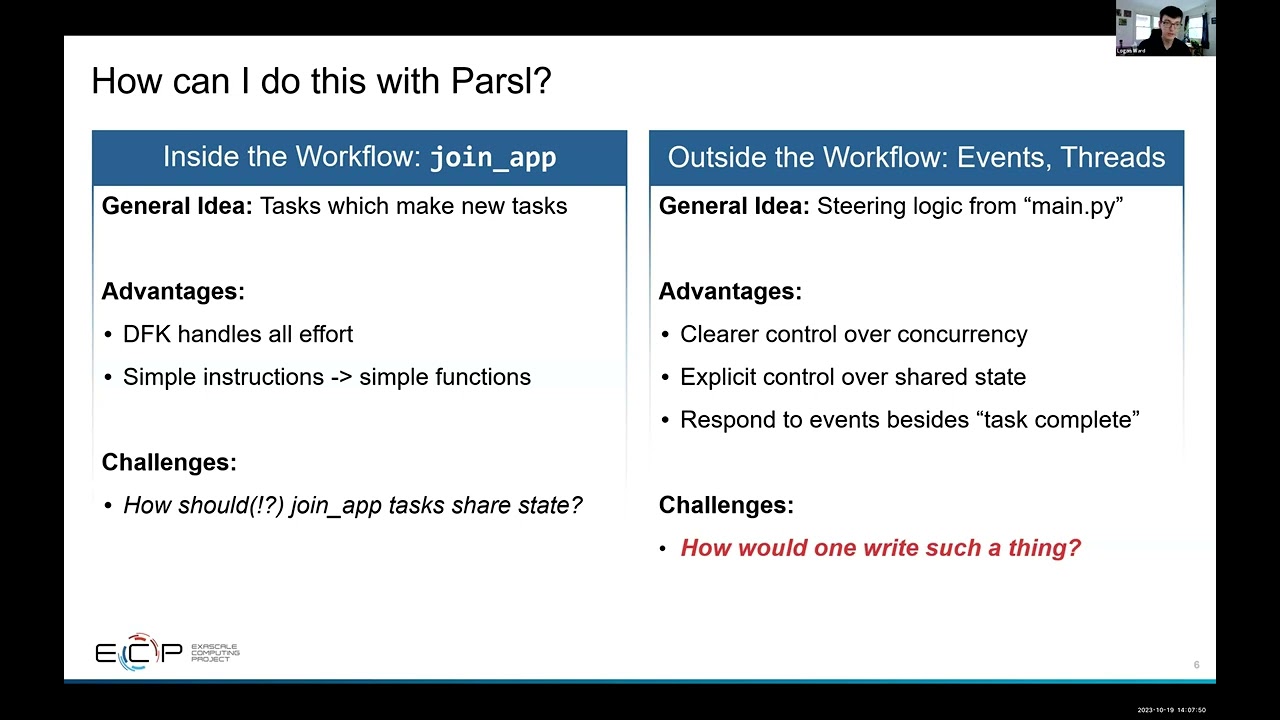 Parsl for Intelligent Workflows on Exascale HPC