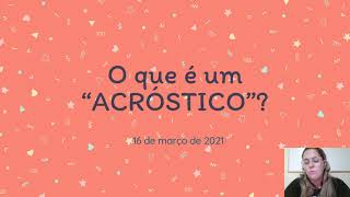 LÍNGUA PORTUGUESA - ACRÓSTICO