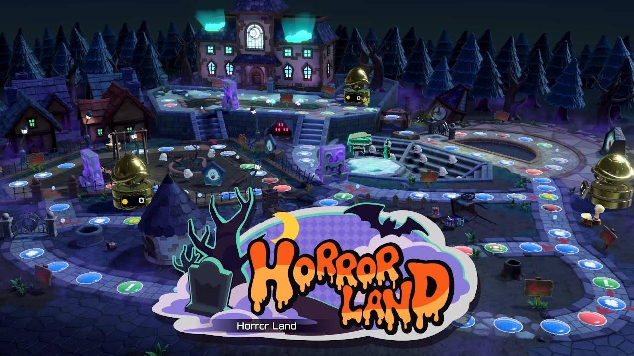 Mario Party Superstars #1004 Horror Land Daisy vs Donkey Kong vs Luigi vs Waluigi