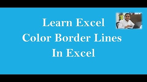 Change Color Of Border line In Excel Hindi