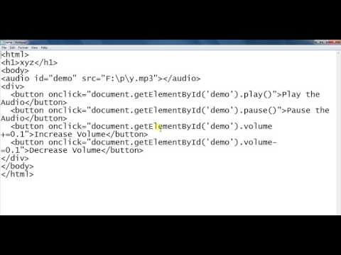 html tutorials audio buttons create using html