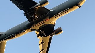 157th ARW KC-46A Pegasus Missed Approach at Sunset in Slow-Motion | Pease ANGB (PSM)