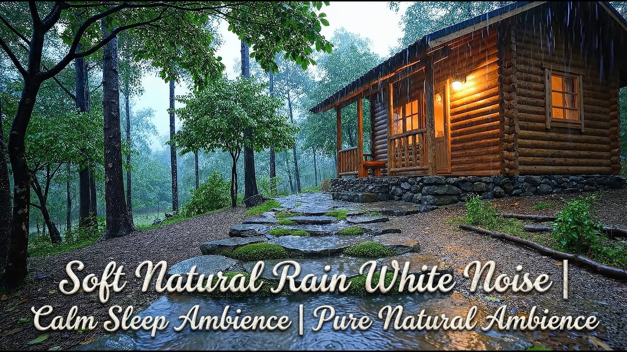Soft Natural Rain White Noise | Calm Sleep Ambience  | Pure Natural Ambience