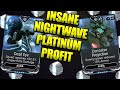 Get so much platinum for free farm and sell nightwave mods today