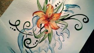 tattoo lily easy drawing
