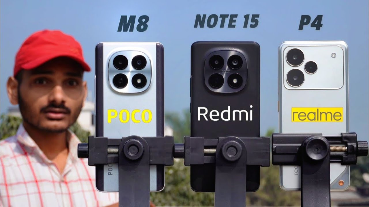 Poco M8 vs Redmi Note 15 vs Realme P4 : Comparison & Test. Best Phone under ₹20000.