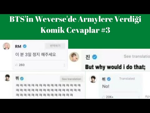 BTS'in Weverse'de Armylere Verdiği Komik Cevaplar #3
