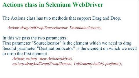 Perform Drag and Drop in Selenium WebDriver