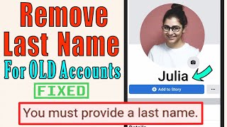 One Name on Facebook Old Accounts | set single name fb id 2022 | Error Fixed Remove last name old fb