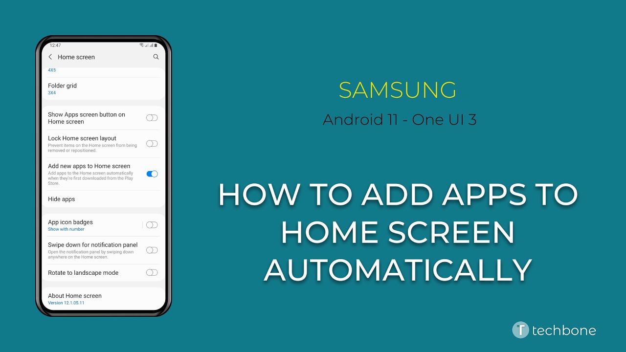 How To Add Apps To Home Screen Automatically Samsung Android 11