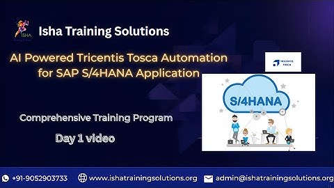 Tosca for SAP  Day1 video on 10th December 2025. Pls call or WhatsApp us on +91-9052903733 to enroll