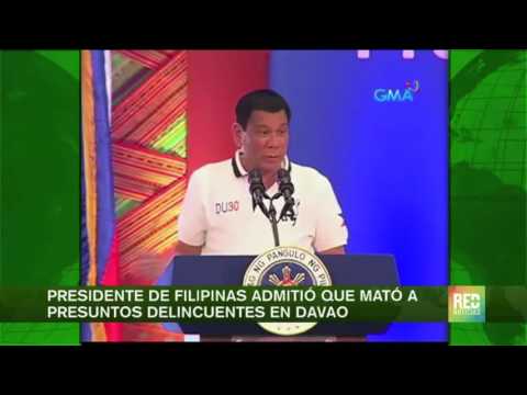 Presidente de Filipinas admitió que mató a presuntos delincuentes en Davao