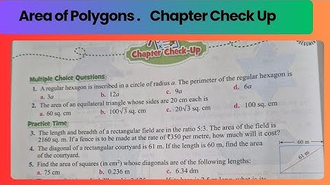 Chapter Check Up. ( Q1 to Q5 ) Chp 16 Area of Polygons. Class 8. Oxford Maths