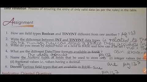 Class X Unit 3 Session 3 Creating/Editing Tables in Design view Q/A