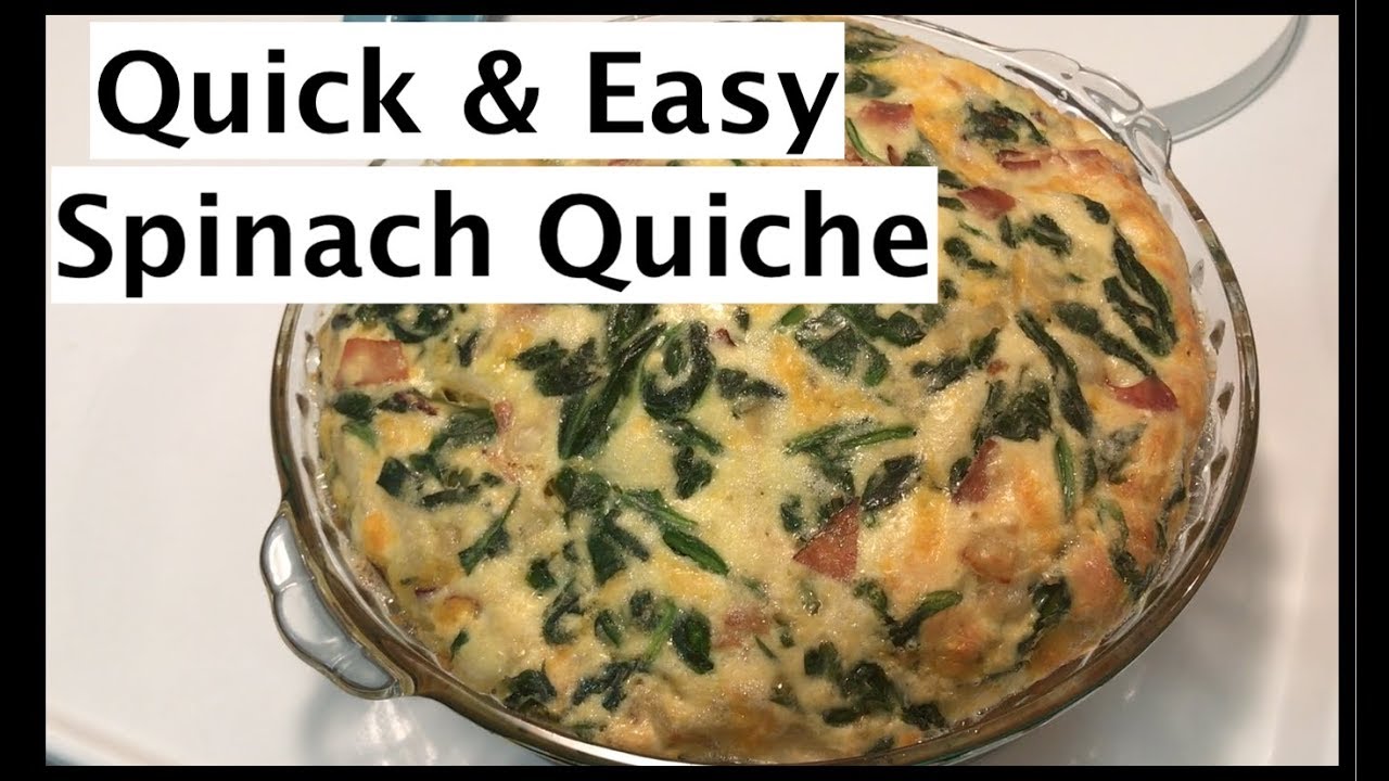 How To Make A Quick Easy No Crust Spinach Quiche Recipe Frittata Youtube