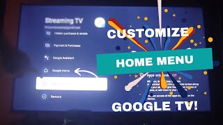 How to customize your Google TV home menu!