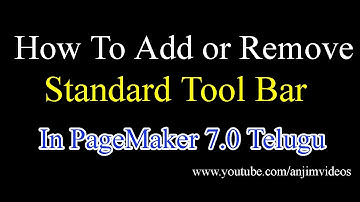 How To Add or Remove Standard Tool Bar In PageMaker 7.0| How To Get Back Standard Tool Bar In PM 7.0