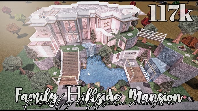 Warm Hillside Modern Mansion- 100k( No Large Plot) Tour and speed build on  my yt channel : justkely @bloxburg_decals_prestox…