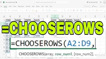 CHOOSEROWS Function in Excel