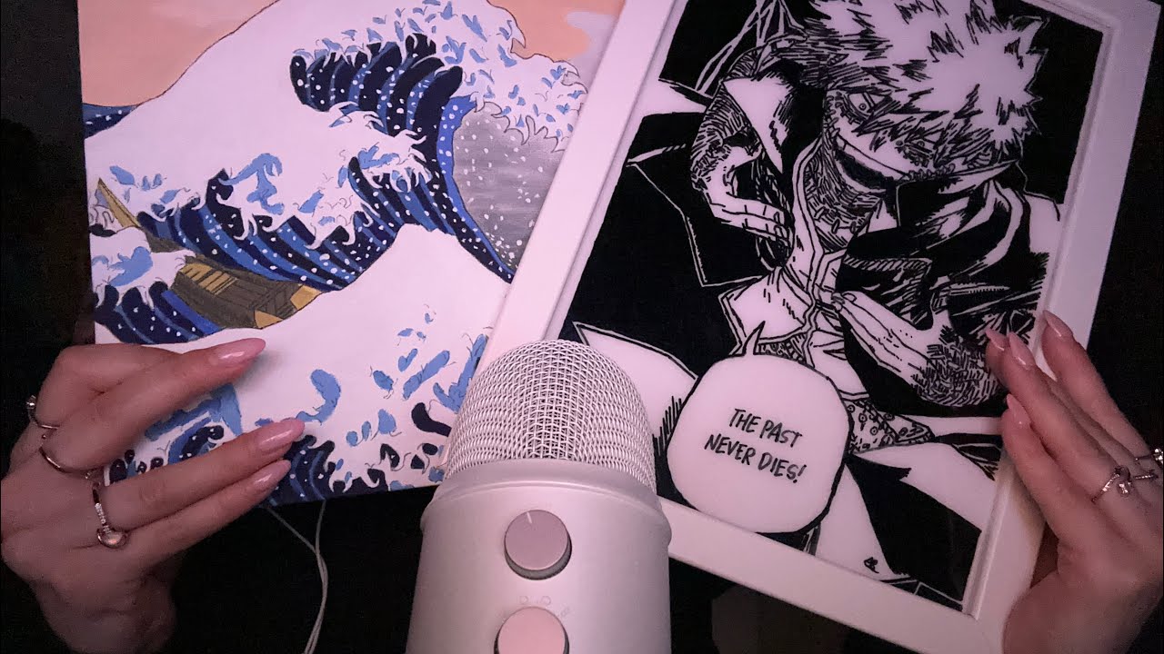 Doing ASMR with my drawings/ sketches 🌸🎨 (tapping, scratching etc.) 