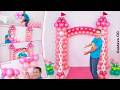 Balloon castle  balloon decoration ideas birt.ay decoration ideas at home  gustavo gg