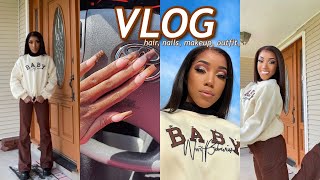 GRWM Fall Transformation Vlog {nails, new wig, makeup, outfit, + more}
