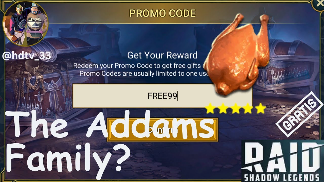 NEW HALLOWEEN PROMO CODE FOR ALL PLAYERS - The Addams Family? | Raid ...