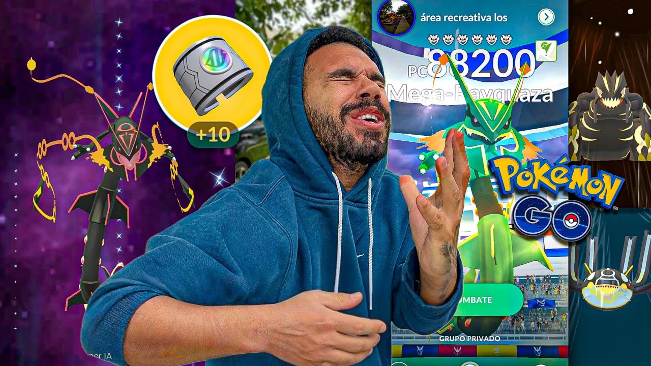 FIZ RAYQUAZA MEGA *SHINY* e TODAS AS MEGA EVOLUÇÕES BRILHANTES DO JOGO!! 🤯 #pokemongo #rayquaza