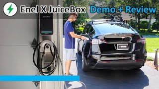 Enel X JuiceBox Level 2 EV Charger Review and Tesla Model Y Demo