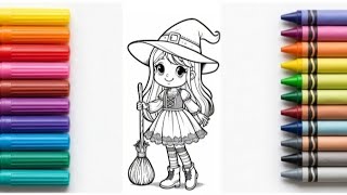 ASMR COLORING ADORABLE MAGICIAN GIRL / SATISFYING COLORING VIDEO