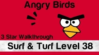 Angry Birds - Surf and Turf Level 38 3 Star Walkthrough | WikiGameGuides