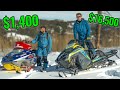 Cheap vs. Expensive Snowmobile Mountain Riding!!