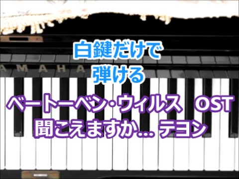 [ピアノで奏でるサビ] ベートーベン・ウィルス OST 聞こえますか...  テヨン (少女時代)　[白鍵だけで弾ける][初心者OK]　How to Play Piano （right hand）