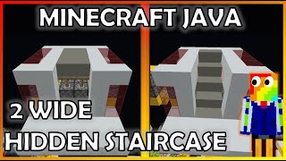 EASY 1 or 2 Wide Hidden Staircase Floor Base Entrance (Minecraft Java 1.19)