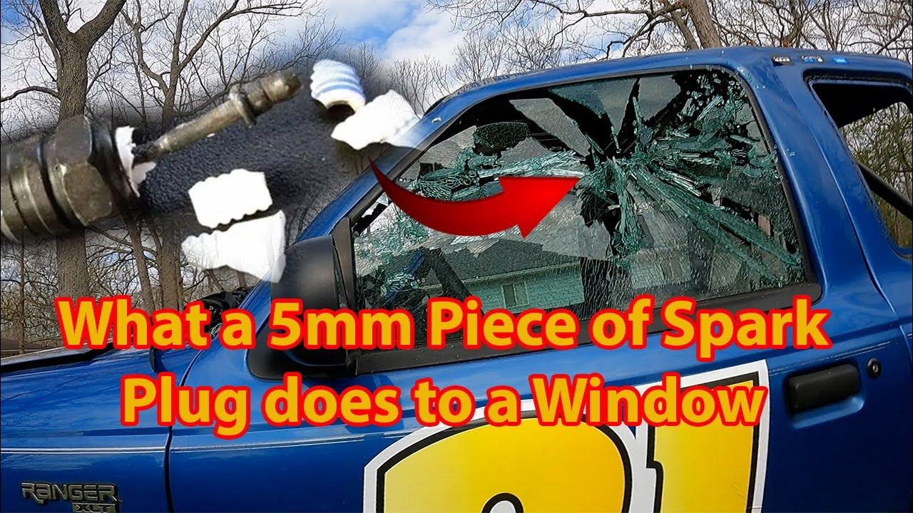Can a little Piece of a Spark Plug Shatter a Car Window! - YouTube