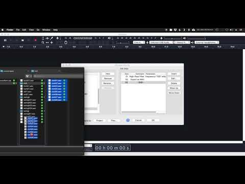 Batch High Pass filtering multiple files using Audacity Macros
