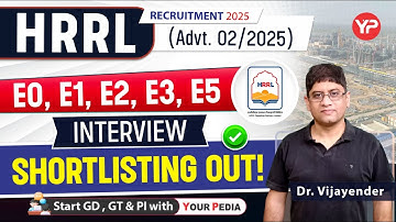 HRRL E0,E1,E2,E3,E5 (Advt. 02/2025) Interview Shortlisting & Schedule Out | prepare for GD, GT & PI