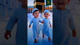 Adorable Twin Babies Reciting Pehla Kalma|Kalimah Tayyibah at Kaaba🕋 #Makkah #Islam #thedeenjourney