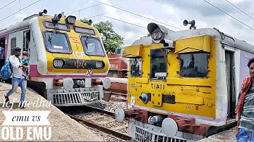 Two different types of EMU passengers train | 3 phase ICF Medha vs old vintage emu | LOCALTRAIN