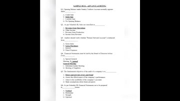 M. com part -2 Advance auditing sample MCQ with answer