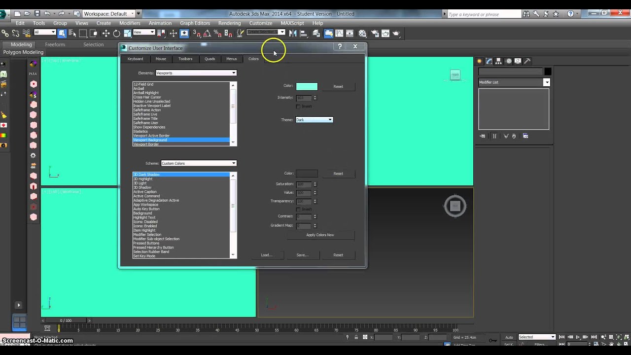 Customize colors of Interface - 3DS Max 2014 - YouTube