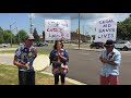 Legal aid protests outside of Bob Bailey's office