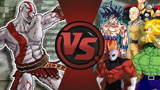 Kratos Vs Goku, Saitama, Jiren, Hulk, Thor, Sonic, & More God Of War Animation