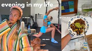 rainy evening in my life | daily stretch, high protein dinner & self care