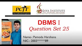 Database Management Systems | Questions Set 25 | #javainstitute Wealth