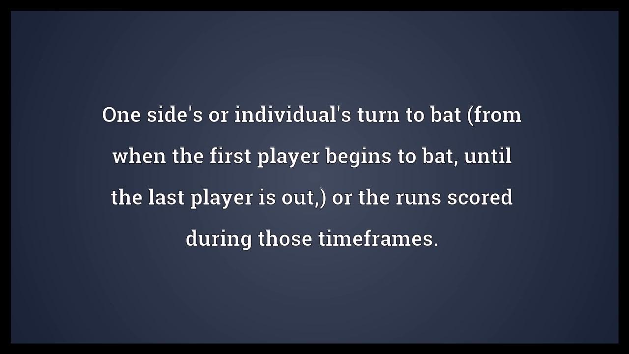 Innings Meaning YouTube